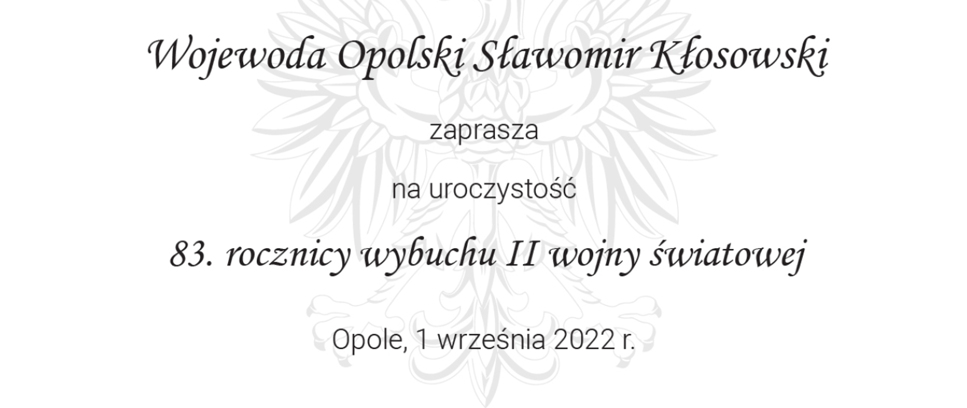 Zaproszenie na uroczystość