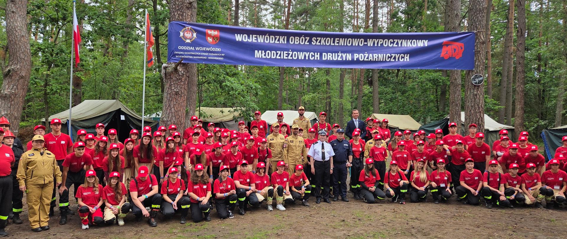 Oficjalne rozpoczęcie Wojewódzkiego Obozu Szkoleniowo-Wypoczynkowego Młodzieżowych Drużyn Pożarniczych