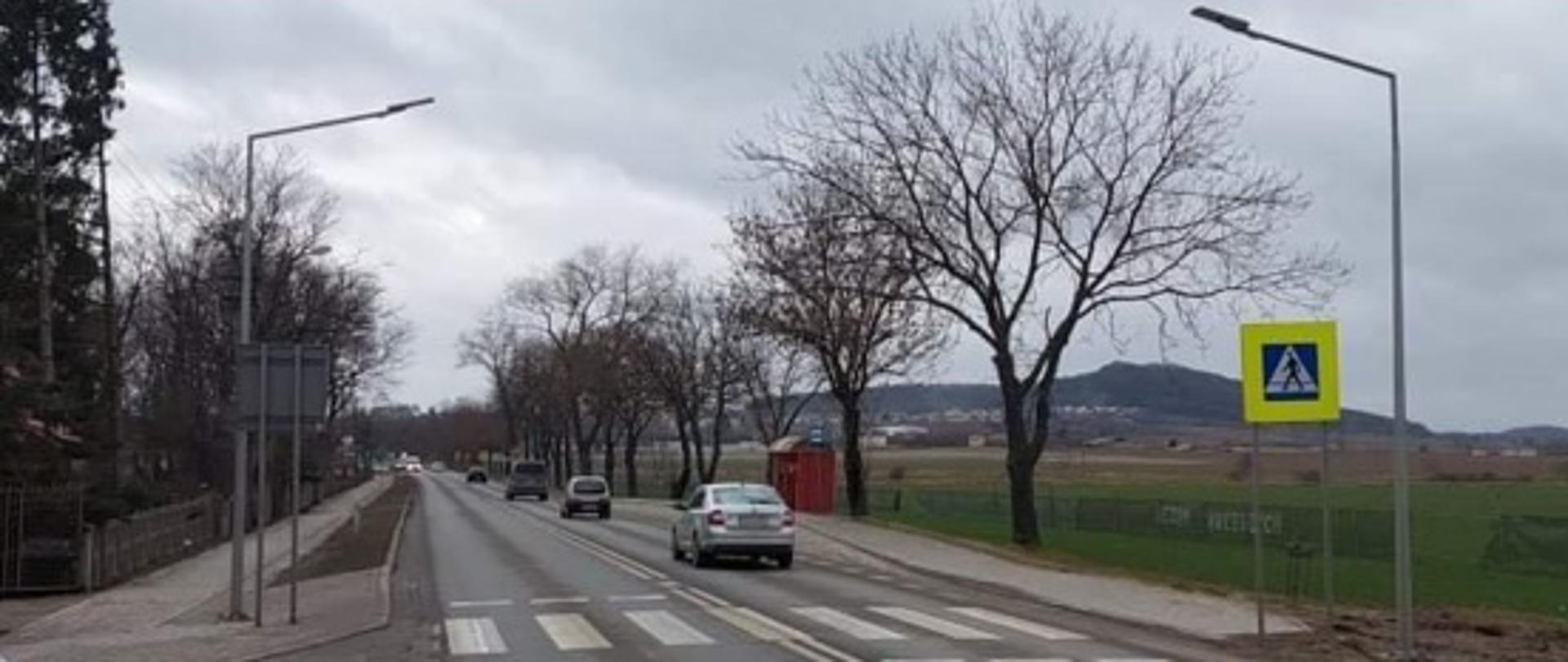 DK5 Strzegom km. 389,1 kierunek Bolków DK5 po zakończeniu prac na przejściu dla pieszych