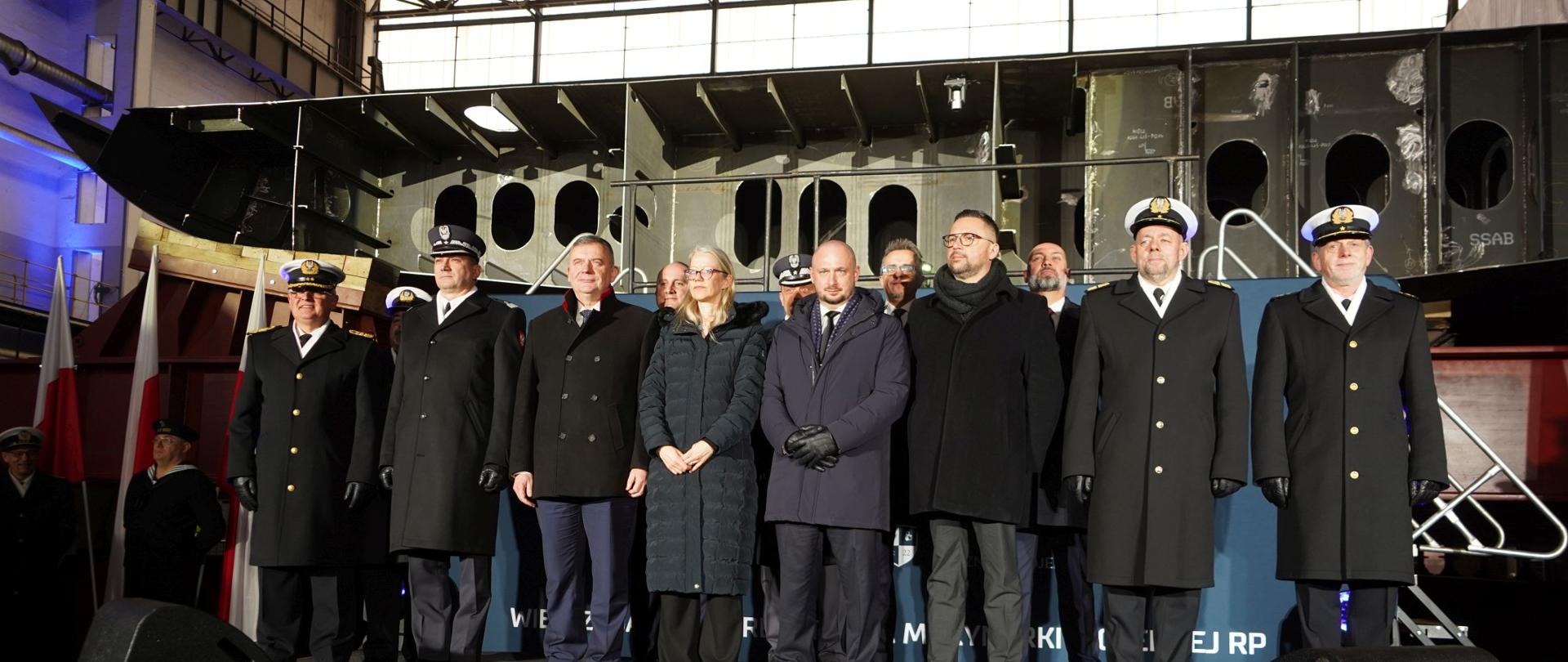 Uroczystość położenia stępki pod pierwszą fregatę Programu Miecznik.