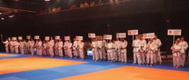 Zdjęcie przedstawia zawodników Judo w ramach Ogólnopolskiej Olimpiady Młodzieży w Judo