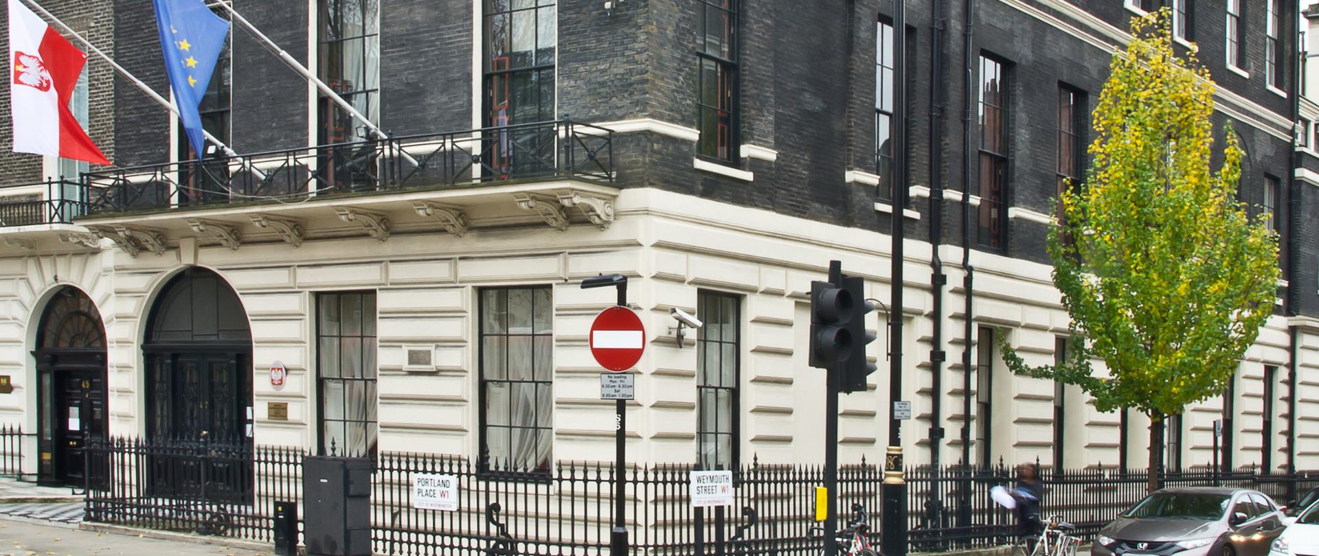 Budynek Ambasady RP w Londynie przy 47 Portland Place