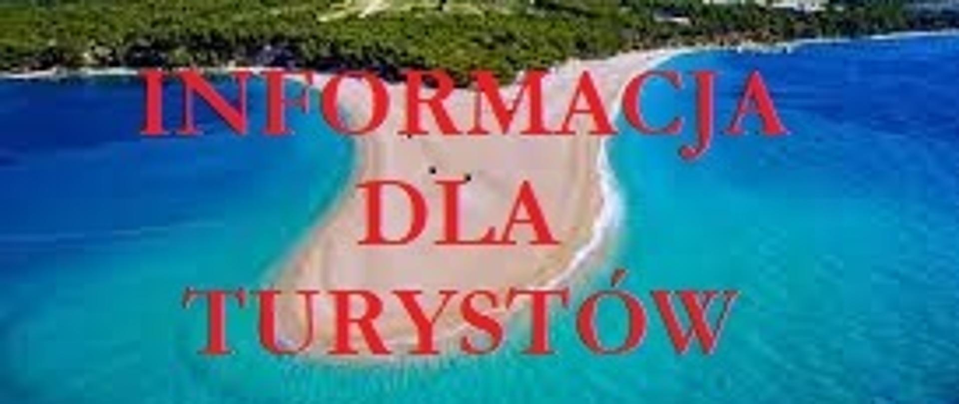 informacja dla turystów podróżujących do Chorwacji