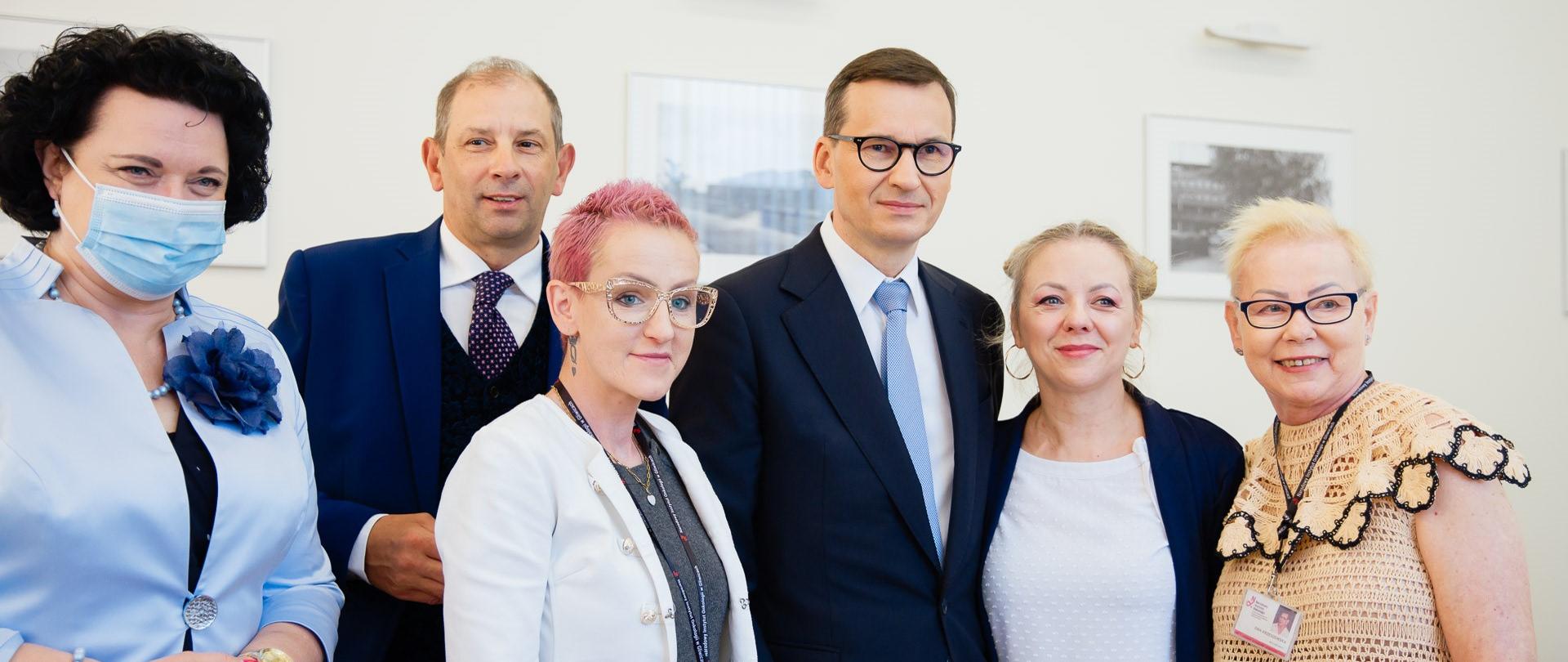 Prime Minister Mateusz Morawiecki during a visit to the Oncology Center in Gliwice