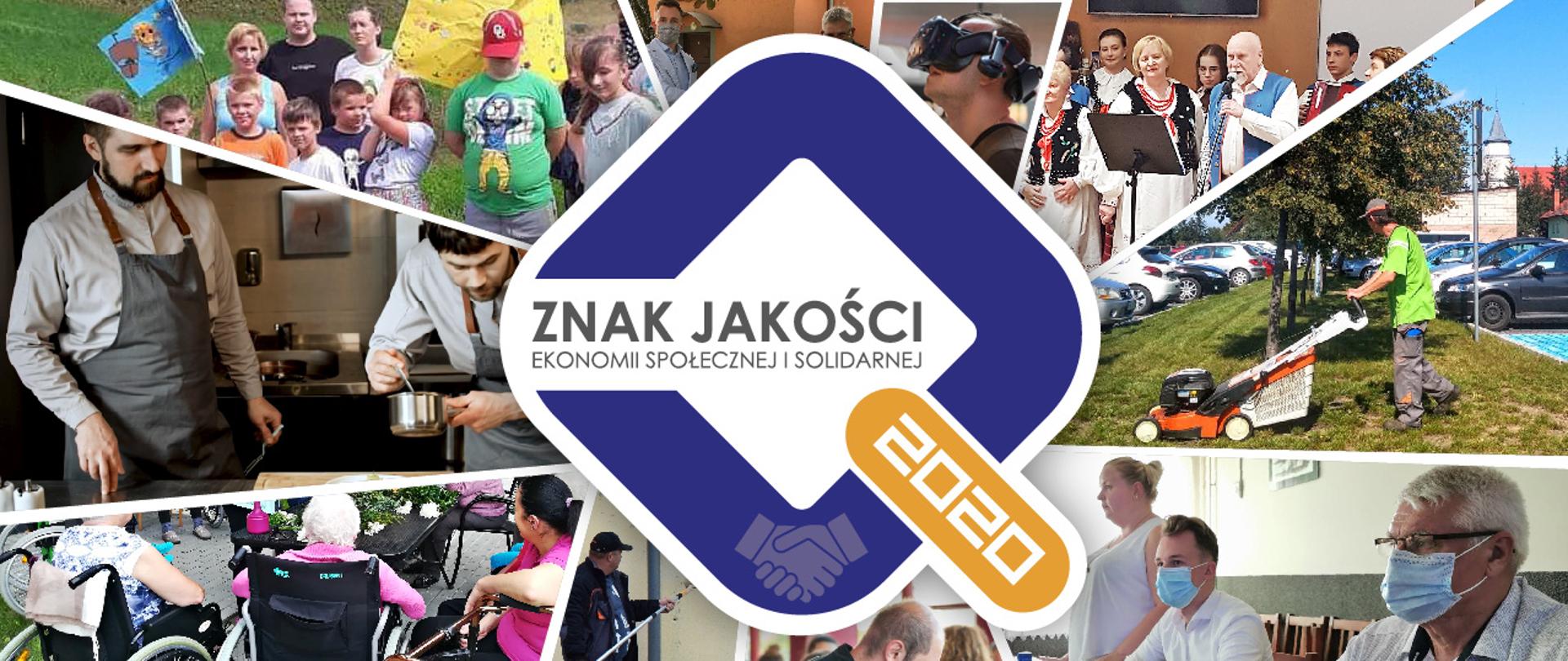 Grafika z laureatami konkursu "Znak Jakości Ekonomii Społecznej i Solidarnej" 