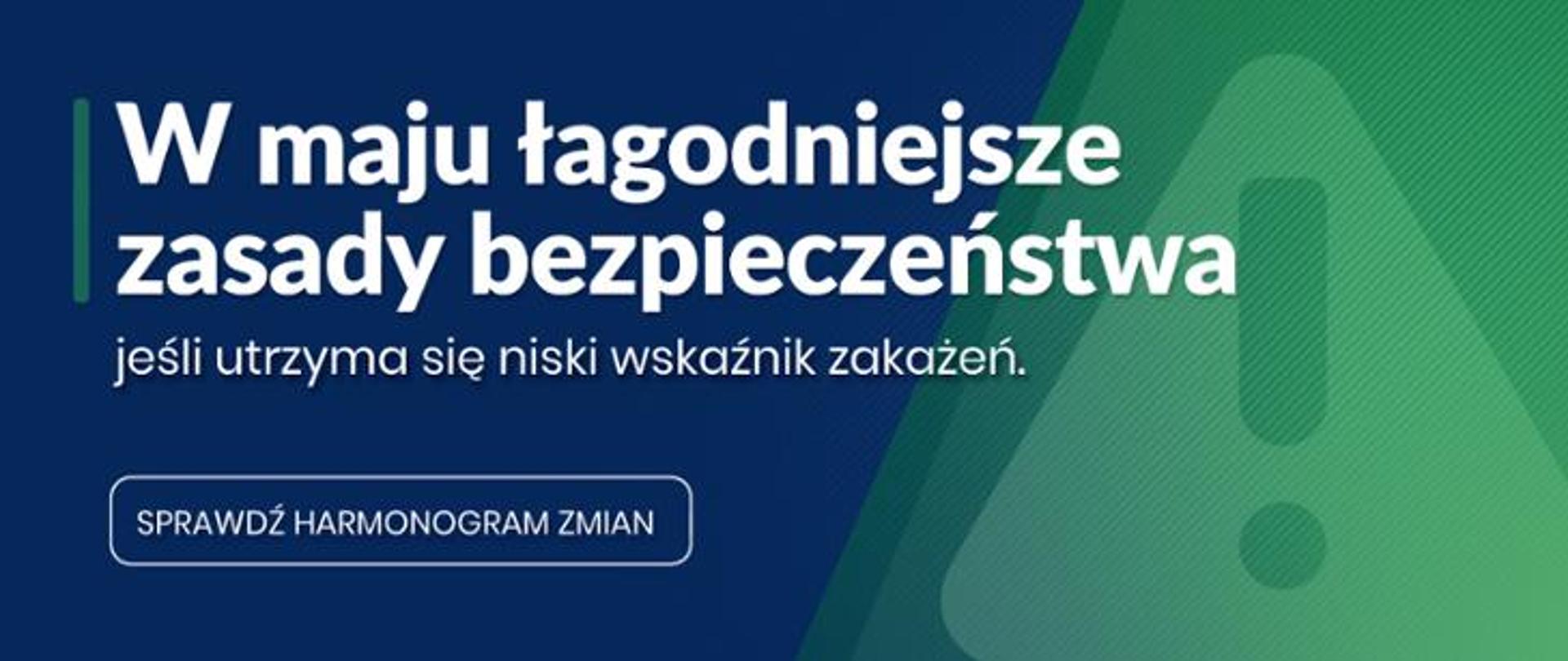 Baner informacyjny o nowych zasadach bezpieczeństwa