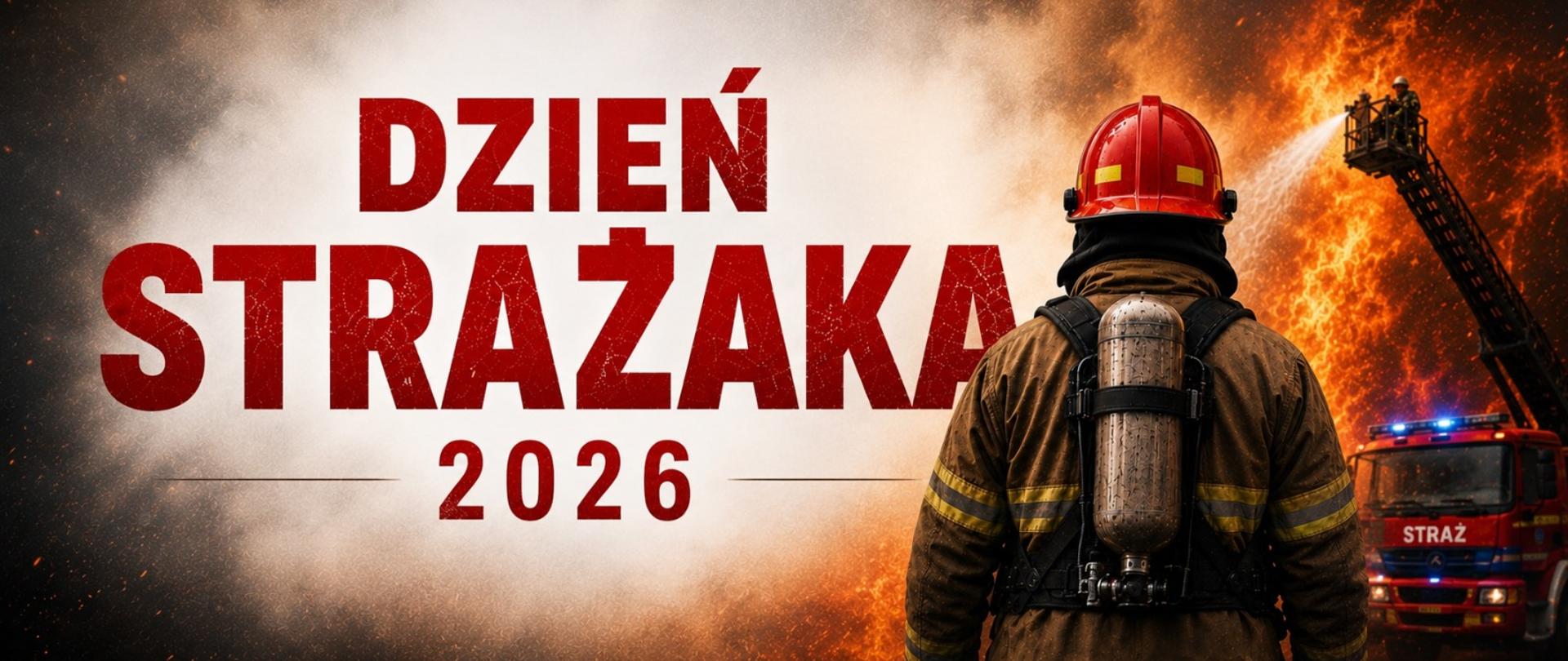 Baner promujące obchody z okazji dnia strażaka