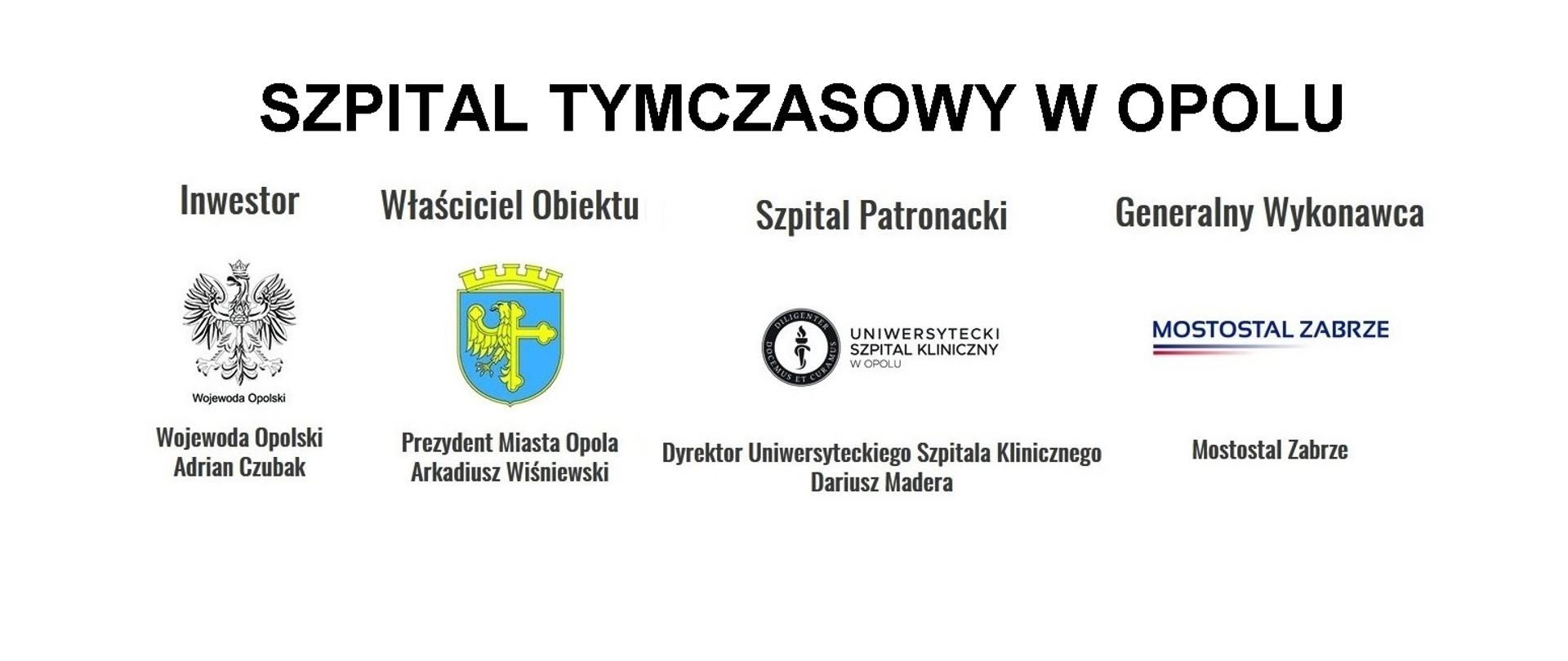 loga instytucji zaangażowanych w budowę szpitala tymczasowego
