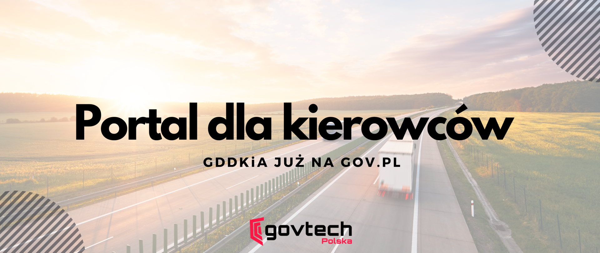 Grafika z napisem: Portal dla kierowców. GDDKiA już na gov.pl.