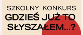Plakat w kolorze kremowym. Półkole jest czerwone.