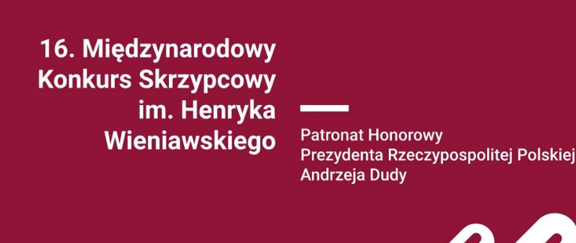 na czerwonym tle ikona skrzypiec z napisem Międzynarodowy Konkurs Skrzypcowy 