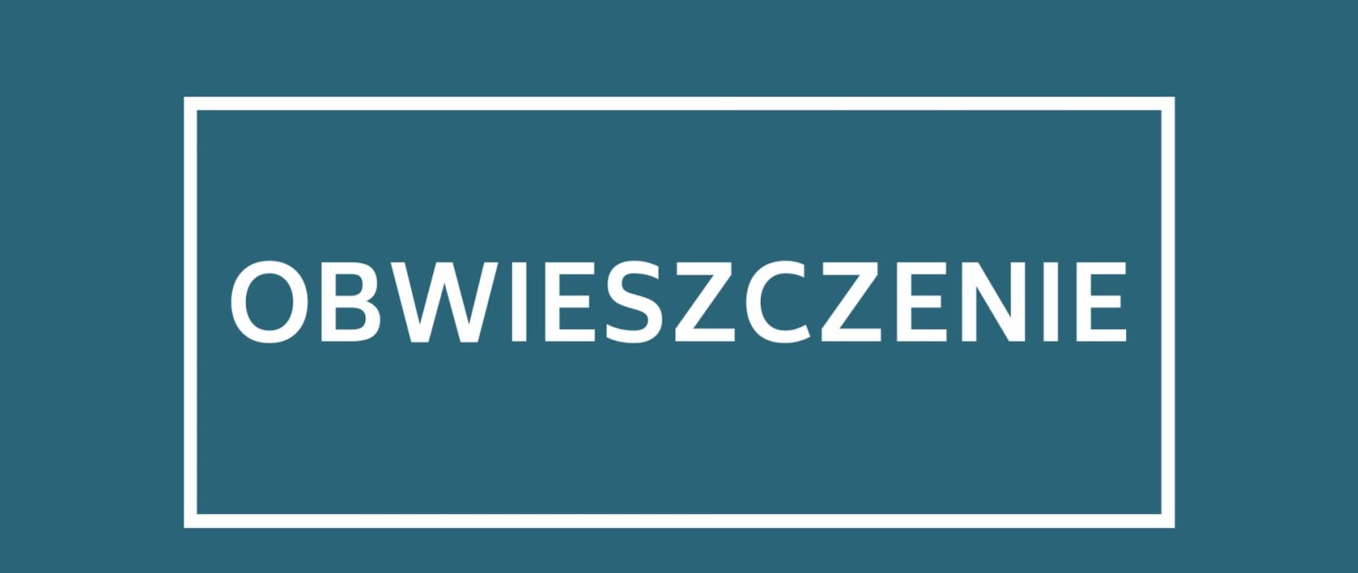 Obwieszczenie