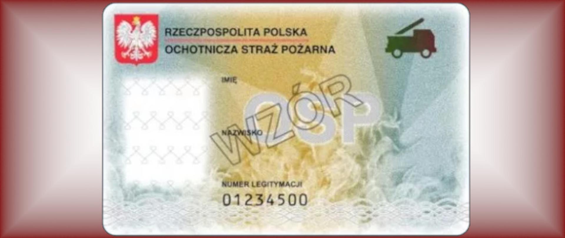 Na zdjęciu widzimy wzór legitymacji dla druhów OSP