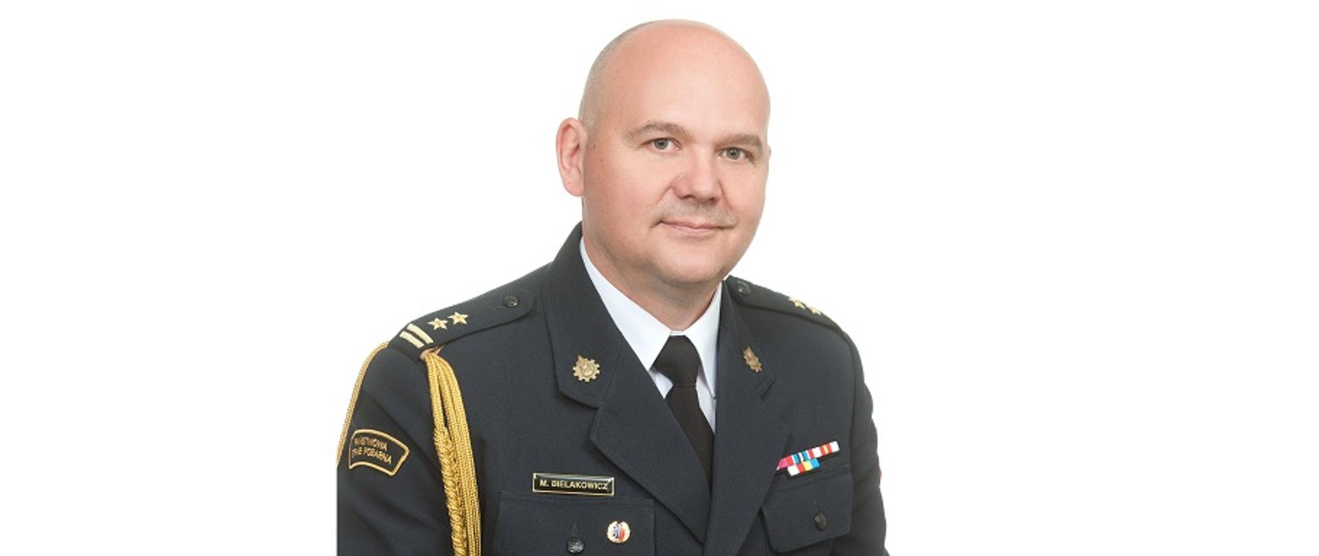 Zastępca Podlaskiego Komendanta Wojewódzkiego PSP bryg. Marcin Bielakowicz.
