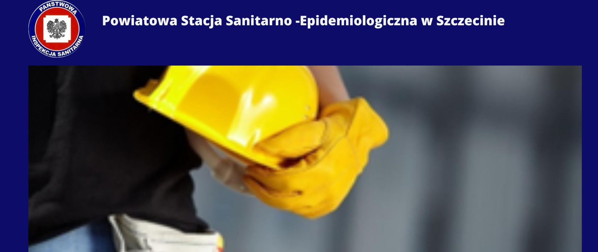 Dzień Pracownika BHP- człowiek trzymający żółty kask