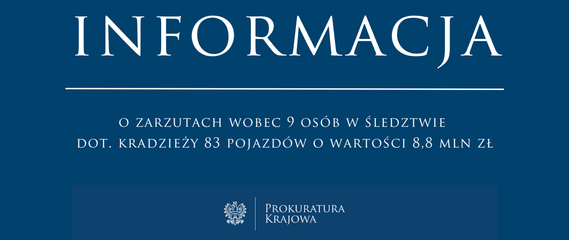 Zarzuty dla 9 osób w śledztwie dotyczącym kradzieży 83 pojazdów o wartości 8,8 mln zł