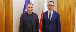 Minister infrastruktury Dariusz Klimczak oraz wicepremier ds. odbudowy, minister ds. rozwoju gmin, terytoriów i infrastruktury Ukrainy Oleksandr Kubrakov