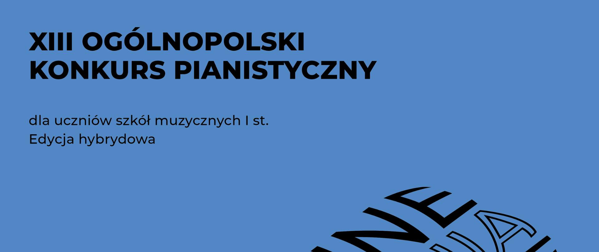 Plakat na niebiesko białym tle. Informacja o imprezie w kolorze czarnym. Na dole plakatu logo sponsorów.