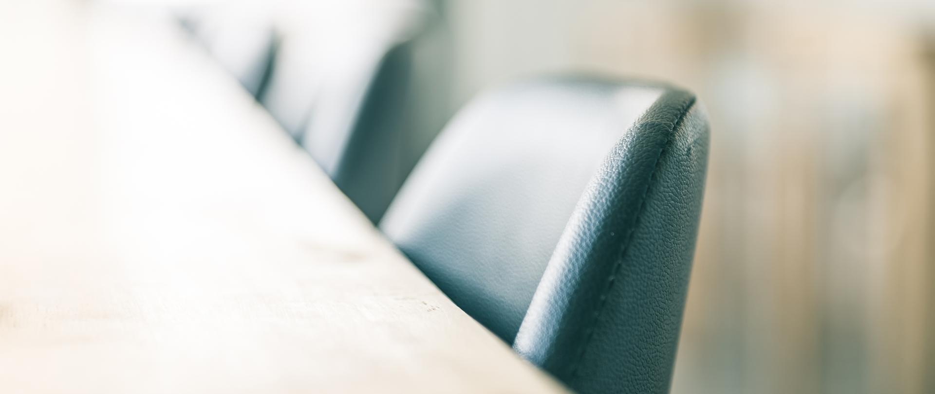 Selective soft focus point on chair in coffee shop - vintage effect