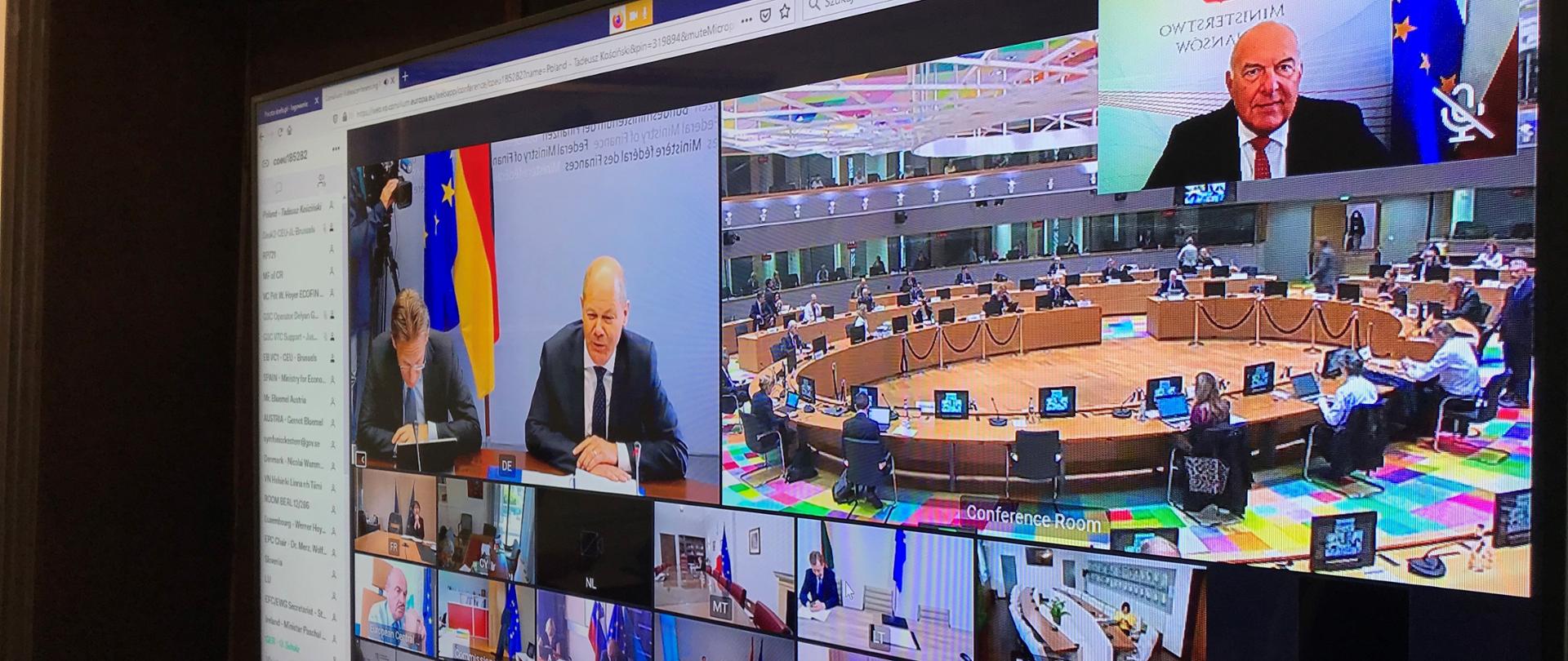 Uczestnicy wideokonferencji ECOFIN