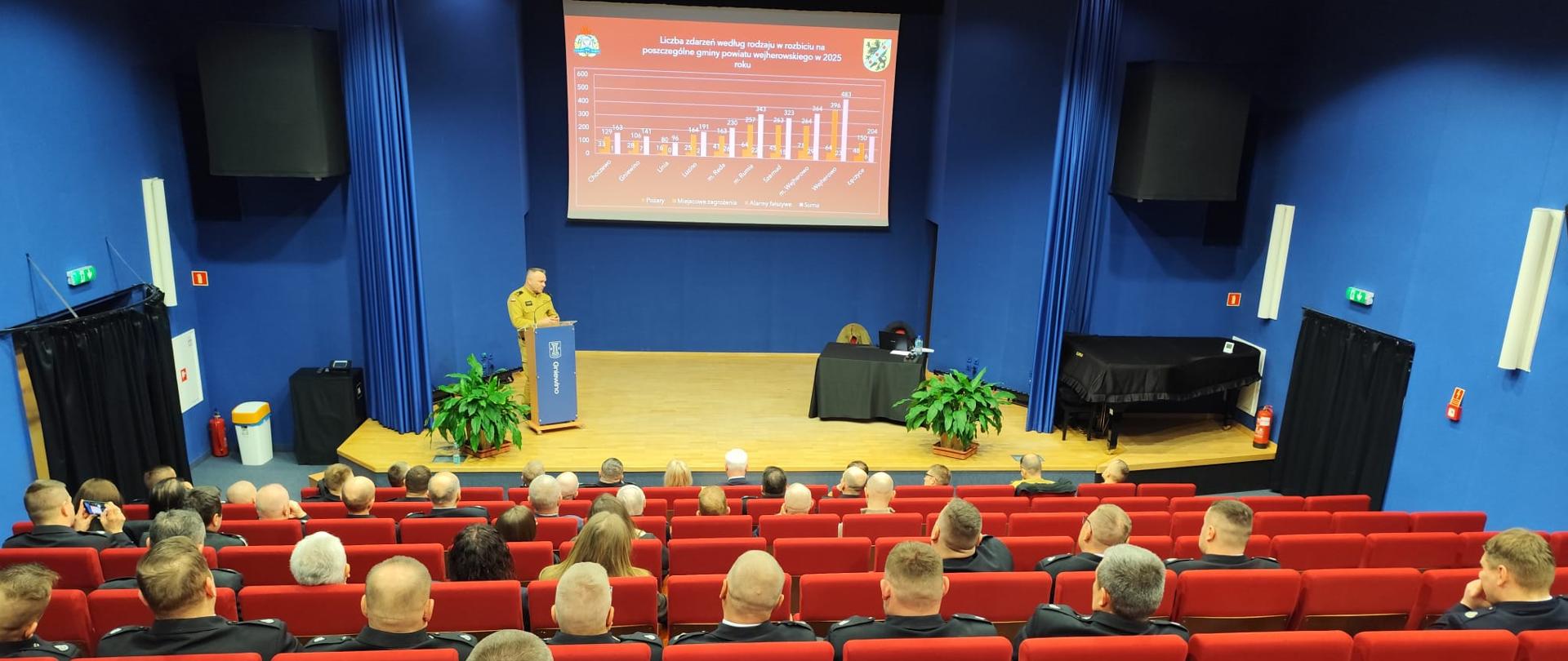 Na zdęciu widać osoby wypowiadające się na temat funkcjonowania OSP 