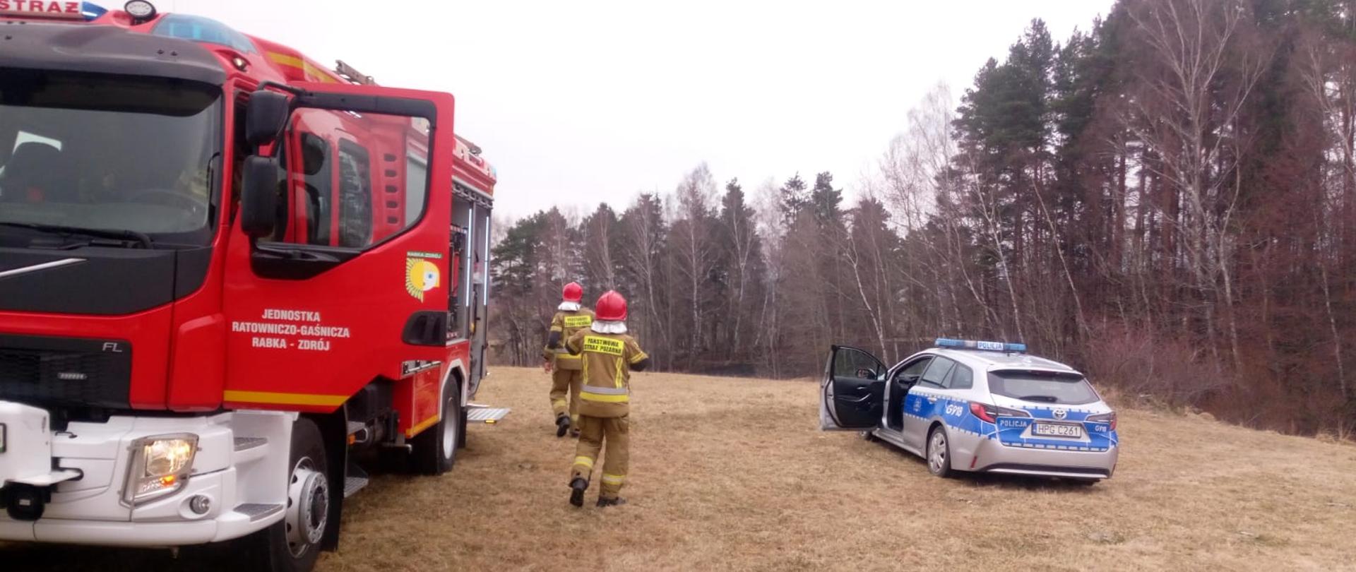 Pożar traw w miejscowości Raba Wyżna
