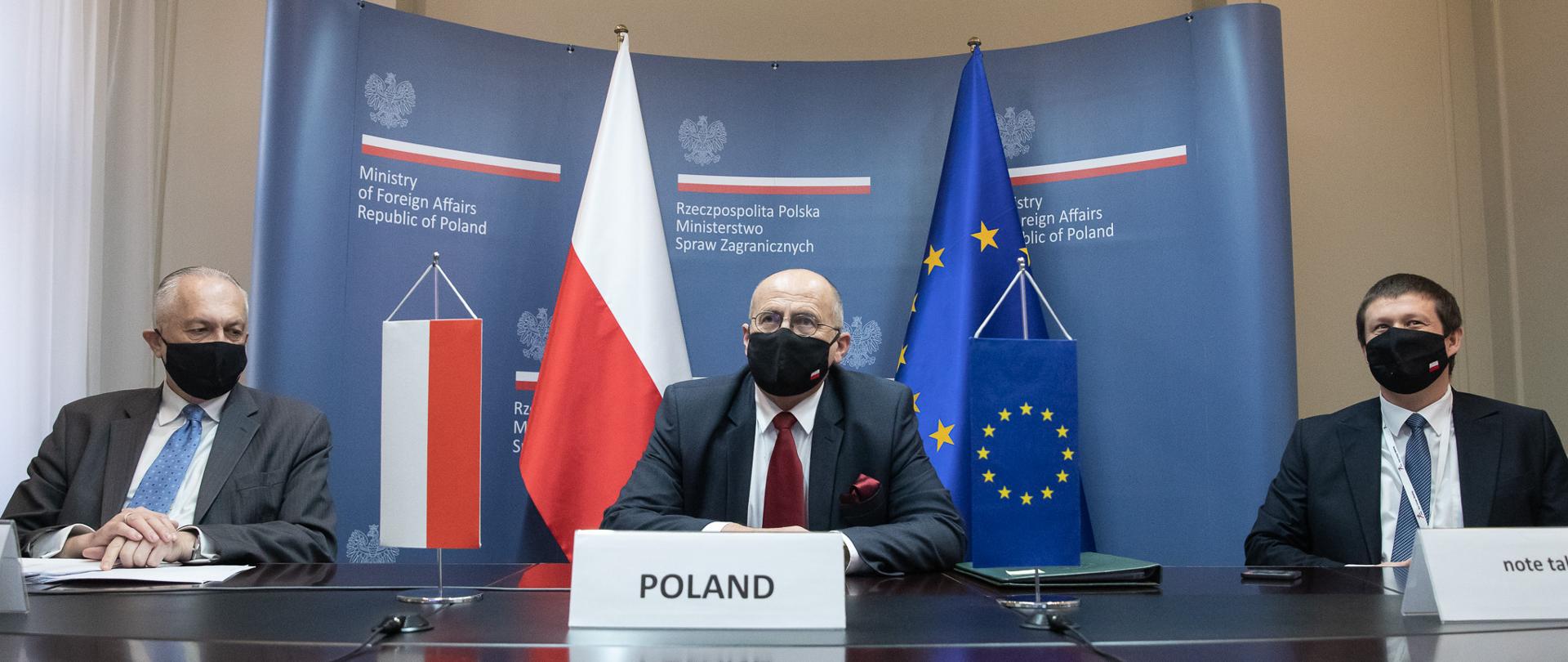 2020.12.01 Warszawa . Minister Zbigniew Rau . Wideokonferencja UE - ASEAN .Fot. Tymon Markowski / MSZ