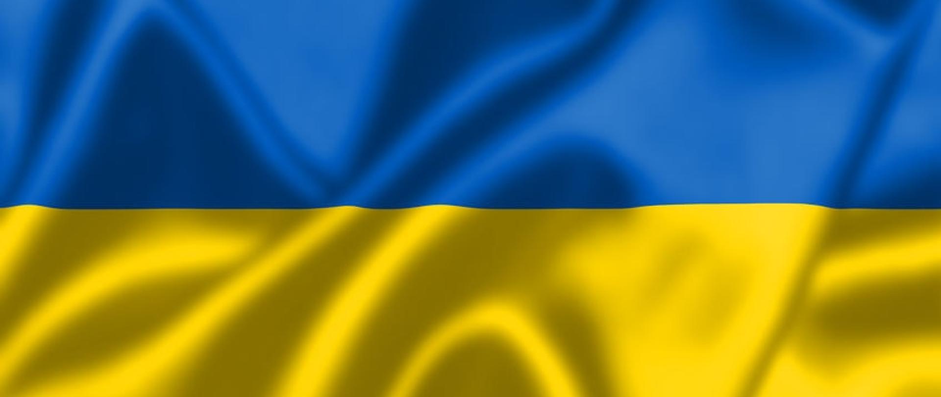 Zdjęcie przedstawia flagę państwową Ukrainy