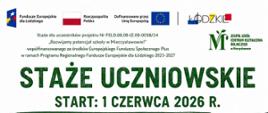 Płatne staże uczniowskie realizowane w ramach projektu „Rozwijamy potencjał szkoły w Mieczysławowie!”