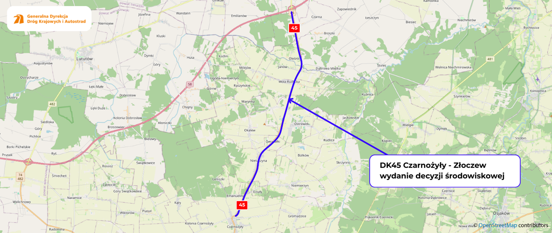 Wydanie decyzji środowiskowej Czarnożyły- Złoczew