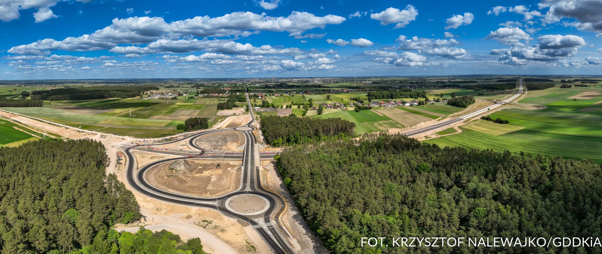 S61 węzeł Łomża Zachód został oddany do ruchu wraz z odcinkiem Łomża Południe - Łomża Zachód