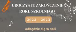Plakat informacyjny zakończenie Roku Szkolnego