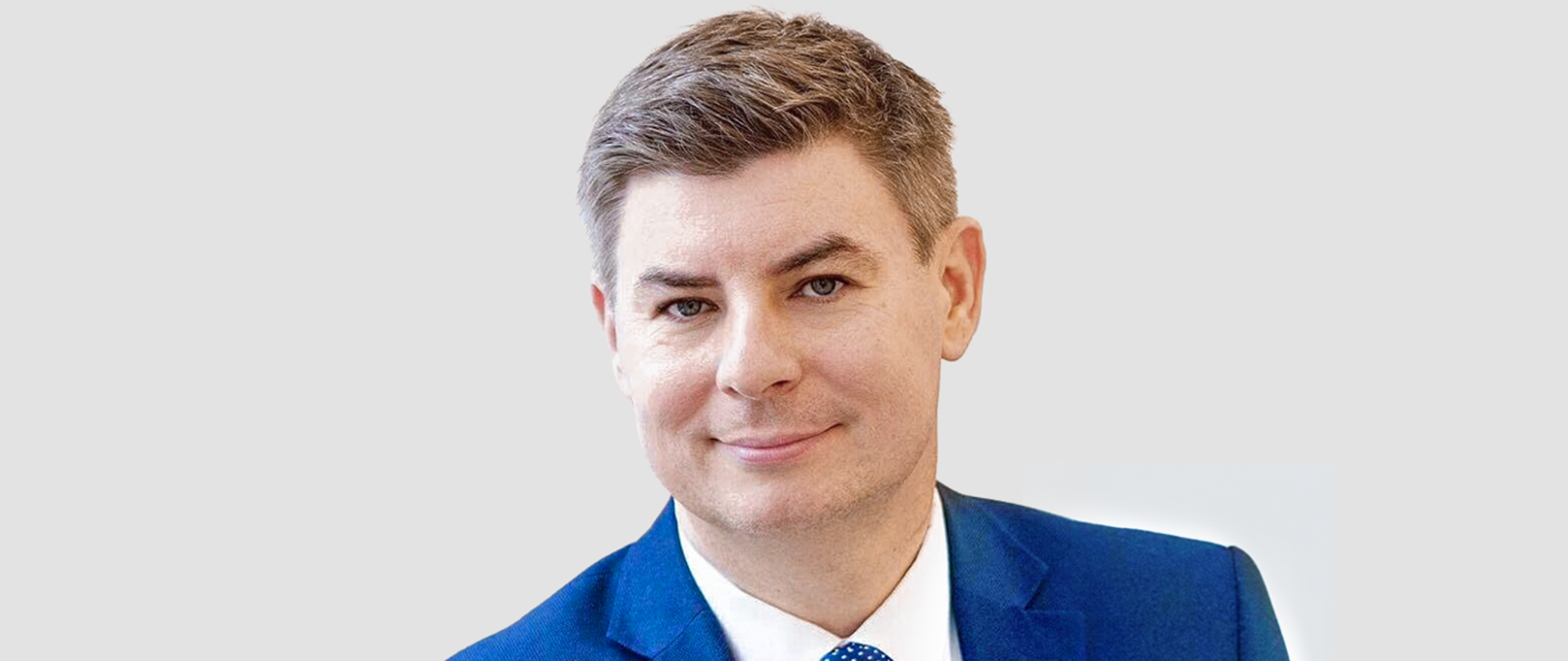 Na zdjęciu portretowym pan Jan Grabiec