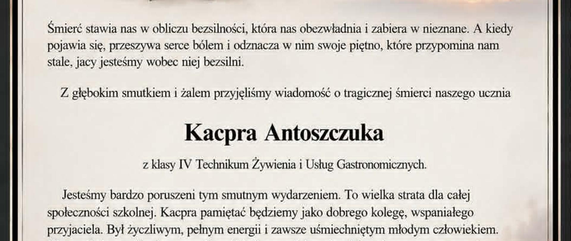 Nekrolog z opisem