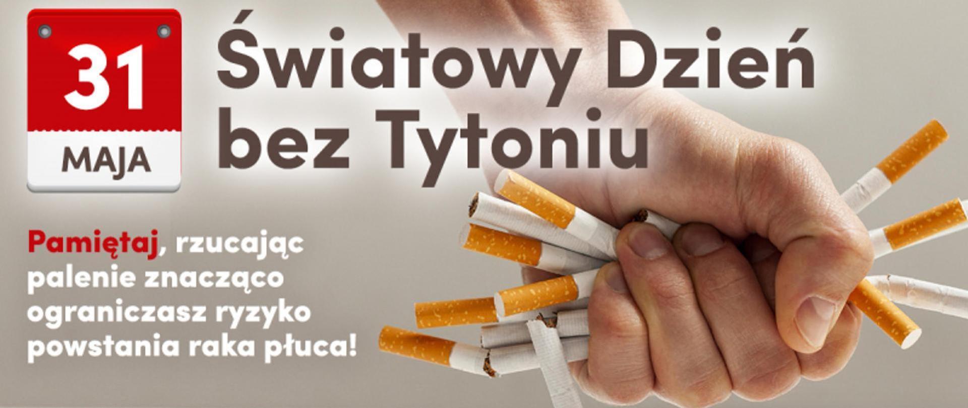 Corocznie 31 maja obchodzimy Światowy Dzień Bez Tytoniu