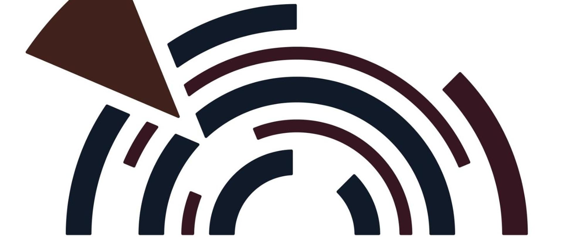 Plakat reklamujący imprezę. Brak napisów. Na białym tle czarne linie w kształcie półkoli różnej grubości i trójkąt przecinający lewą stronę półokrągłych linii.