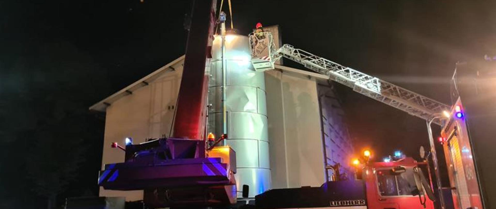 Pożar silosu w Lipinach