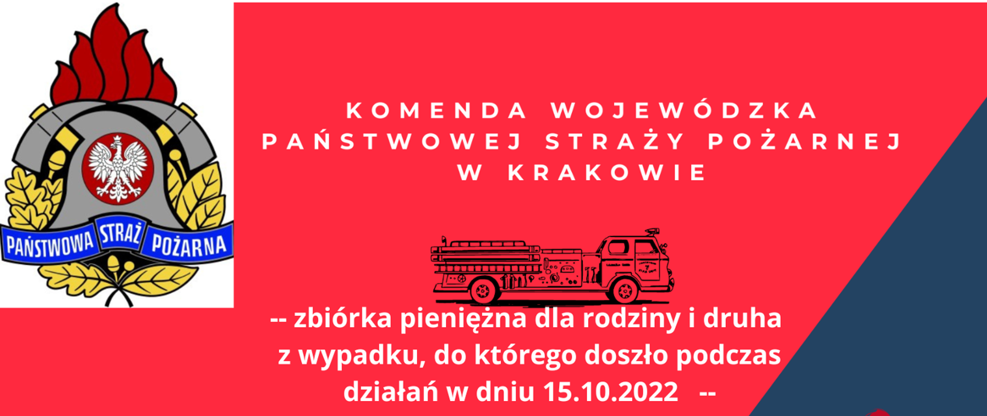 Zdjęcie przedstawia zbiórkę pieniędzy dla strażaka który uległ wypadkowi
