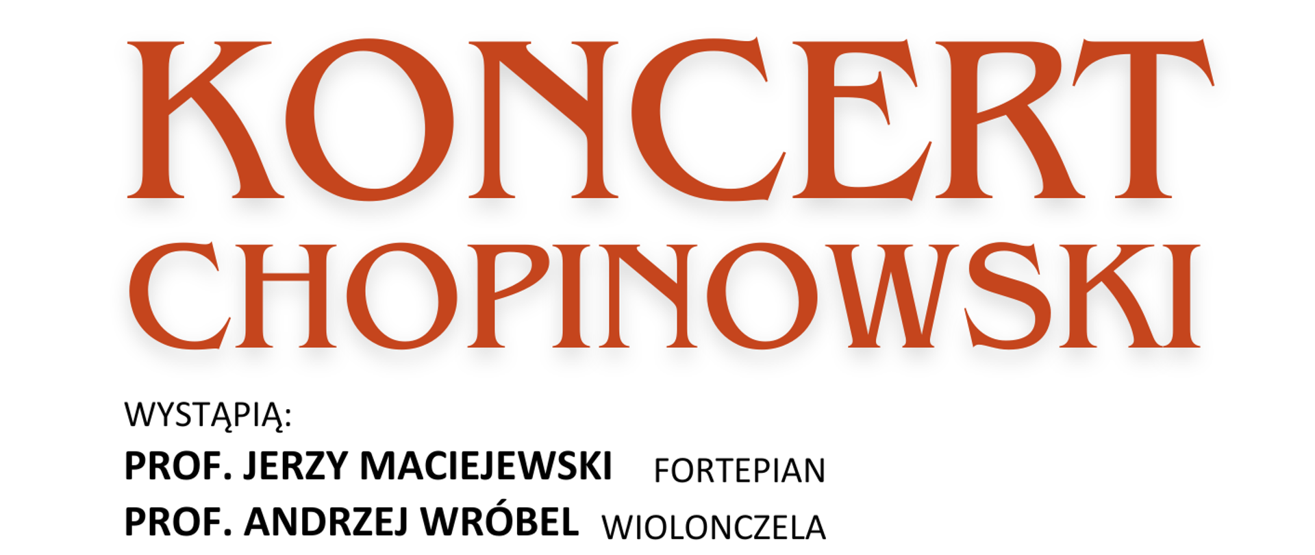 Na białym tle pionowego plakatu w centralnej części umieszczone jest zdjęcie przedstawiające wykonawców grających w duecie na swoich instrumentach. W górze umieszczona jest czerwoną czcionką nazwa koncertu poniżej czarną mniejszą czcionką informacja o wykonawcach. Zdjęciem wykonawców umieszczona jest dokładna data i godzina koncertu oraz logo szkoły a poniżej po lewej stronie adres sali koncertowej w której odbędzie się koncert. W prawym dolnym rogu informacja że koncert jest bezpłatny. 