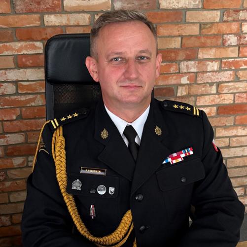 Komendant Powiatowy Państwowej Straży Pożarnej w Świeciu starszy brygadier Paweł Puchowski