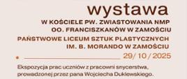 plakat, zapowiedź wystawy, na zdjęciach drewniane rzeźby