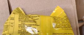 Płatki owsiane - tył opakowania w kolorze żółtym 