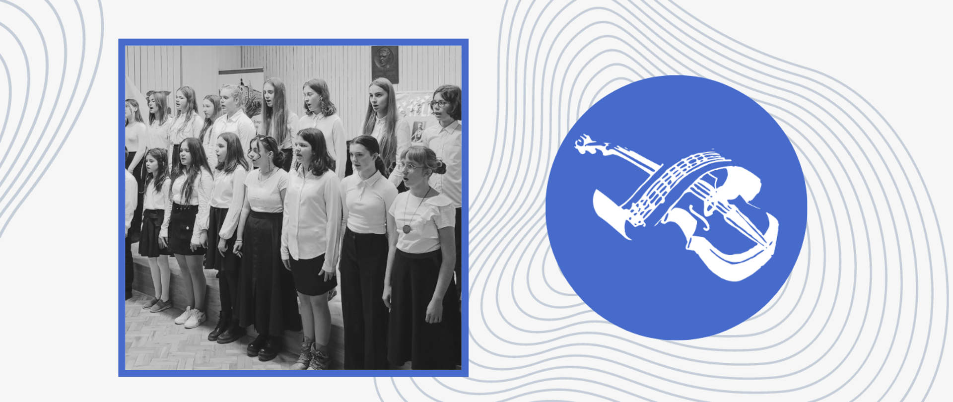 Plakat z trzema zdjęciami przedstawiającymi duet klarnetowy, chór oraz zespół wiolonczelowy z tekstem Koncert - wystąpią uczniowie klas klarnetu, wiolonczeli, fortepianu oraz chór szkolny. 12 maja 2023, godz. 17:30 - Aula PSM I st. w Przeworsku