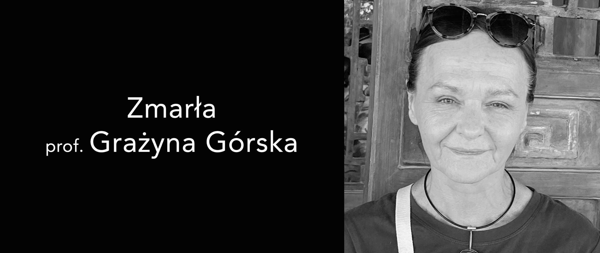 Informacja o śmierci prof. Grażyny Górskiej