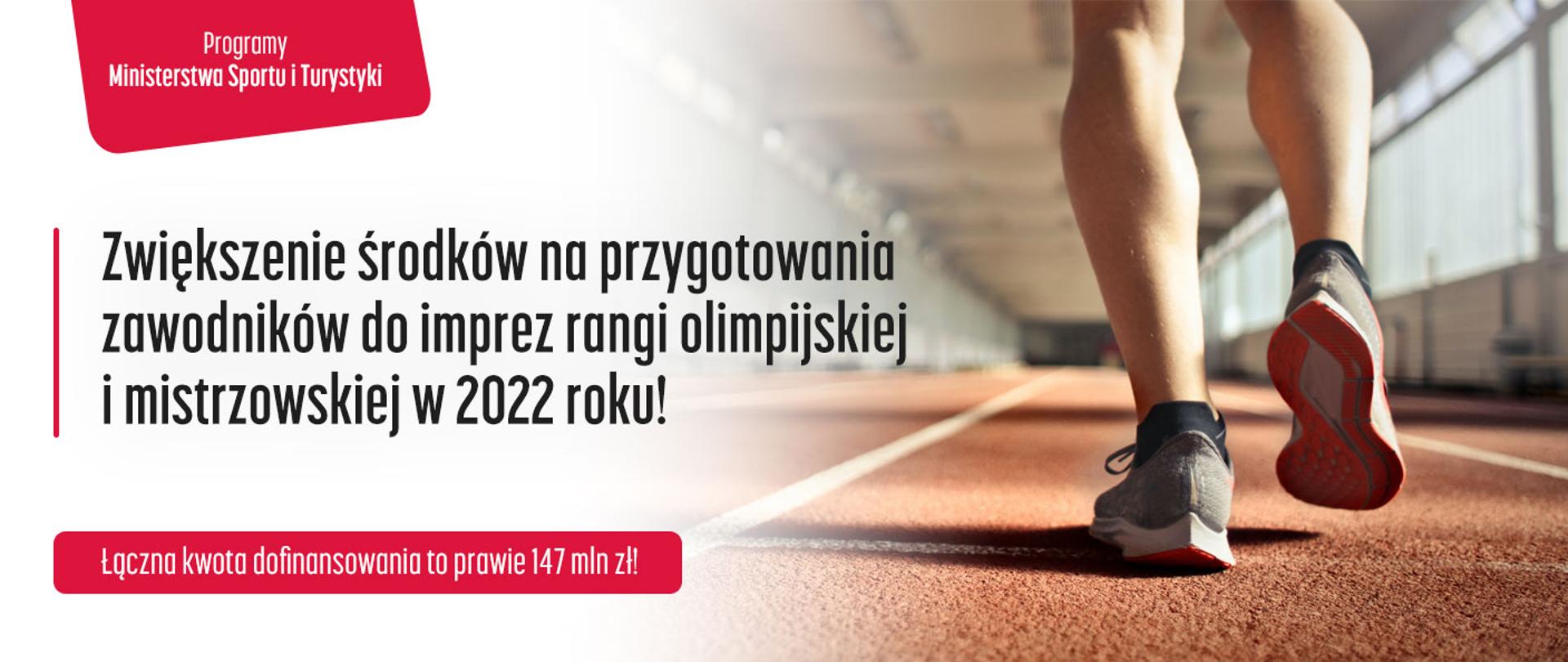 Grafika dotycząca zwiększenia środków na przygotowania zawodników do imprez rangi olimpijskiej i mistrzowskiej w 2022 roku