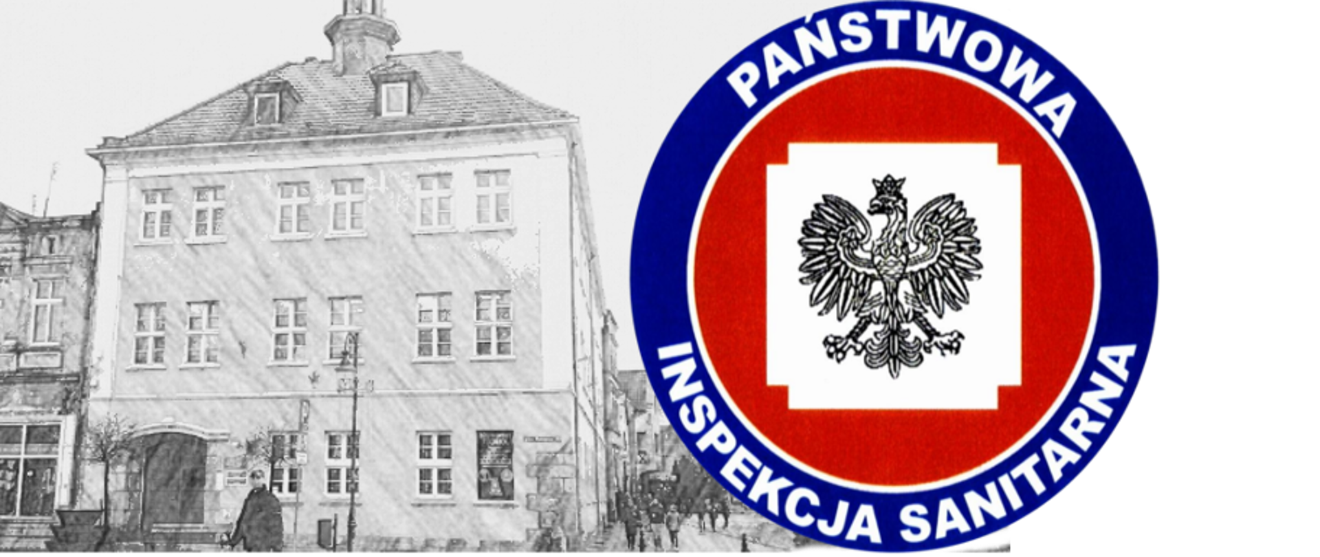 Zdjęcie przedstawia front budynku oraz główne wejście od strony placu Wolności do Powiatowej Stacji Sanitarno-Epidemiologicznej w Tucholi 