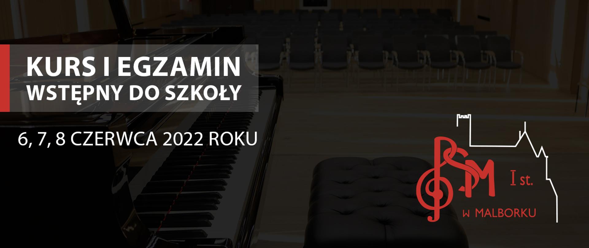 Baner informujący o kursie i egzaminie wstępnym do szkoły