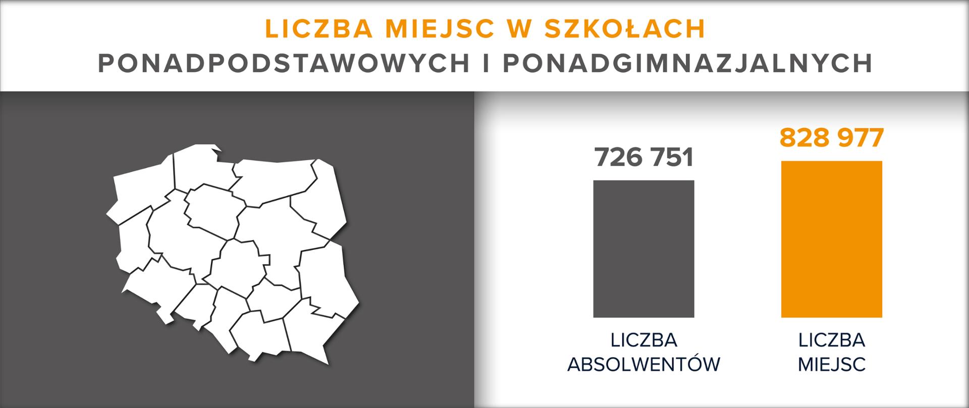 Liczba miejsc w szkołach ponadpodstawowych i ponadgimnazjalnych