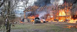 Pożar budynku gospodarczego w Tuławkach, gm. Dywity