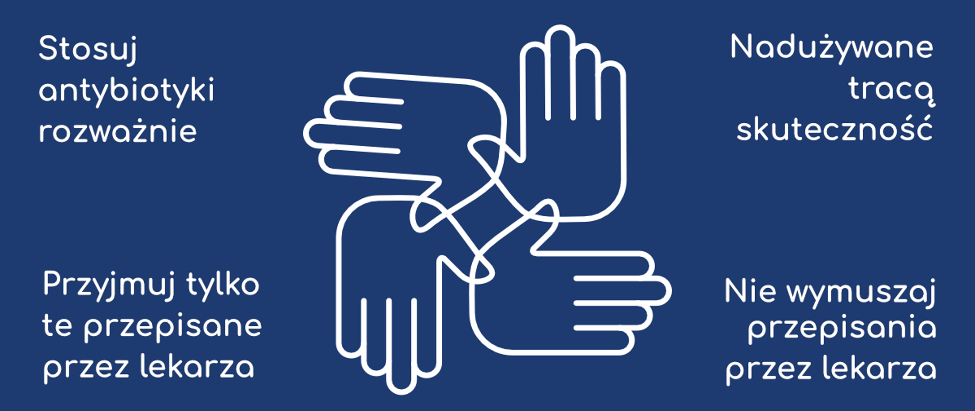 Grafika zawiera hasła na temat antybiotykooporności.